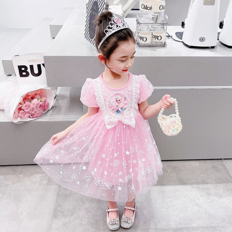 Elsa Summer Baby Girl Veil Princess Dress - Image 13