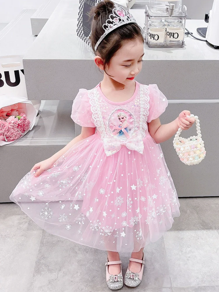 Elsa Summer Baby Girl Veil Princess Dress - Image 2