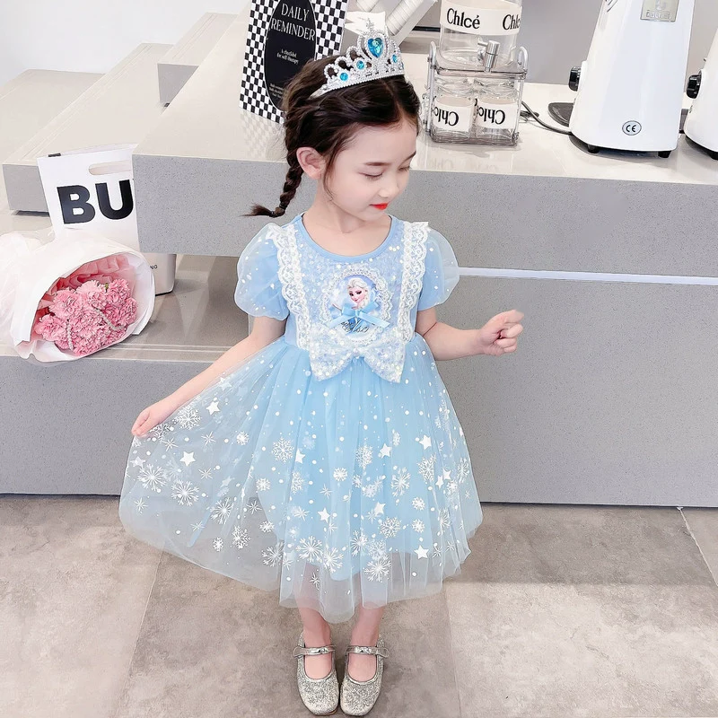 Elsa Summer Baby Girl Veil Princess Dress - Image 8