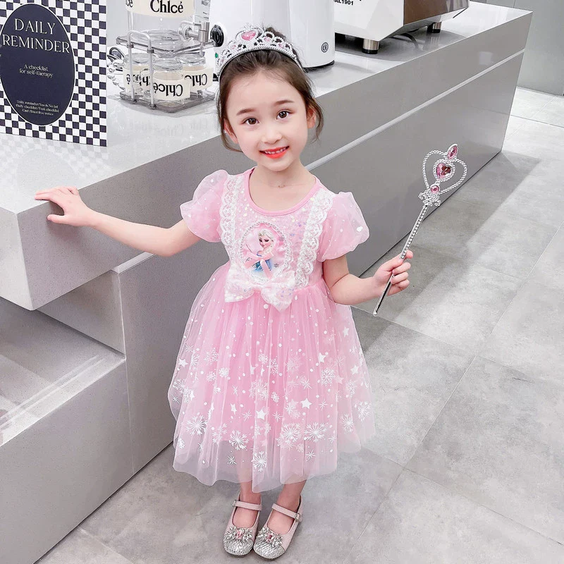 Elsa Summer Baby Girl Veil Princess Dress - Image 12