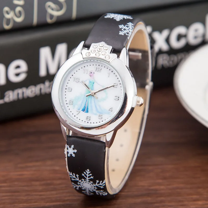 Elsa Watch Girls Elsa Princess Kids Watches Leather Strap Cute Children's Cartoon Wristwatches Gifts for Kids Girl Frozen Clock - Image 3
