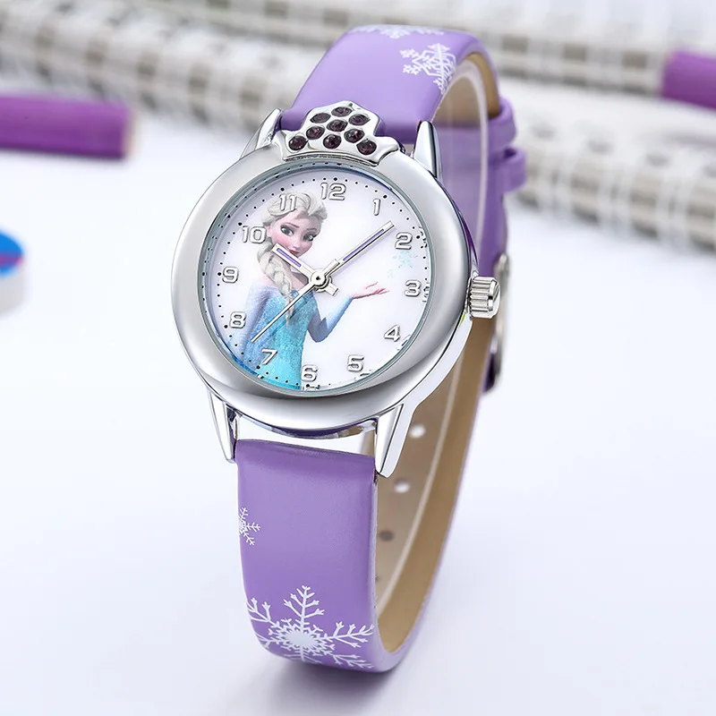 Elsa Watch Girls Elsa Princess Kids Watches Leather Strap Cute Children's Cartoon Wristwatches Gifts for Kids Girl Frozen Clock - Image 4