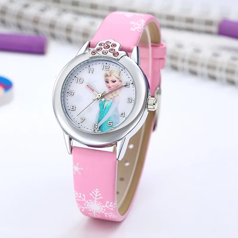 Elsa Watch Girls Elsa Princess Kids Watches Leather Strap Cute Children's Cartoon Wristwatches Gifts for Kids Girl Frozen Clock - Image 9