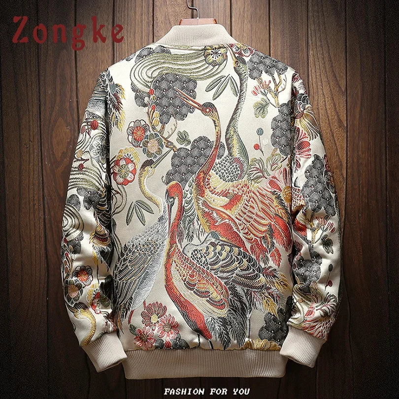 Embroidery Bomber Winter Jacket Men 2023 Japanese Streetwear Men Jacket Winter Jackets For Men Brand Coat M-5XL - Image 2