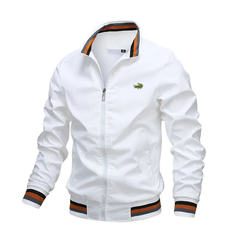 Embroidery CARTELO Autumn and Winter Men's Stand Collar Casual Zipper Jacket Outdoor Sports Coat Windbreaker Jacket for Men - Image 2