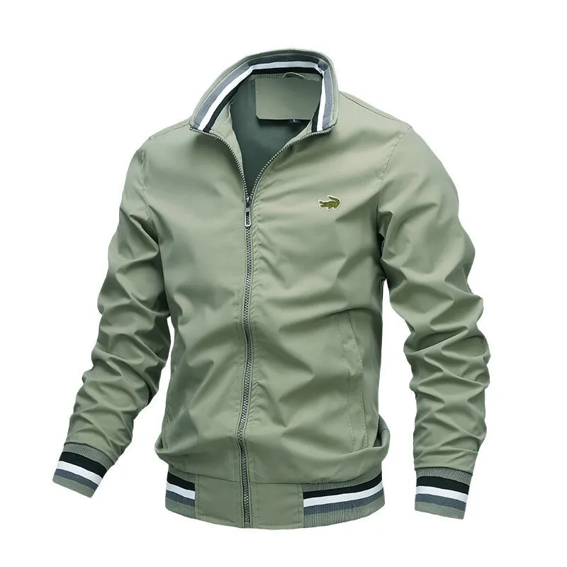 Embroidery CARTELO Autumn and Winter Men's Stand Collar Casual Zipper Jacket Outdoor Sports Coat Windbreaker Jacket for Men - Image 4