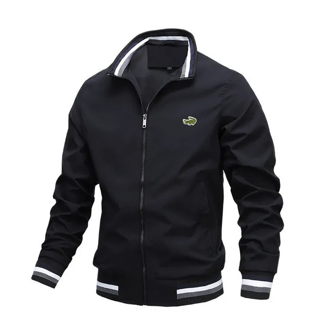 Embroidery CARTELO Autumn and Winter Men's Stand Collar Casual Zipper Jacket Outdoor Sports Coat Windbreaker Jacket for Men - Image 7