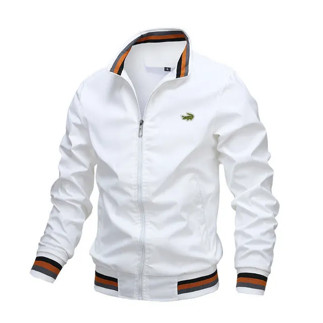 Embroidery CARTELO Autumn and Winter Men's Stand Collar Casual Zipper Jacket Outdoor Sports Coat Windbreaker Jacket for Men - Image 9