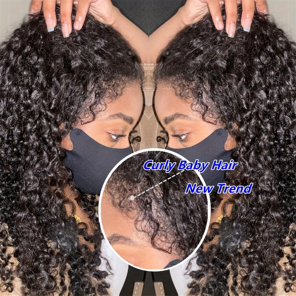 EMOL 180% Density Kinky Curly 13x4 Lace Front Wig - Pre-Plucked 4C Natural Look, Transparent Lace, Glueless for All Women - Image 10