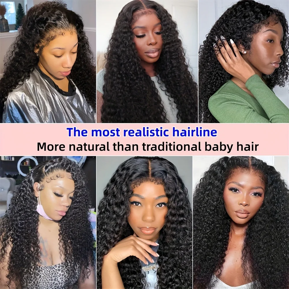 EMOL 180% Density Kinky Curly 13x4 Lace Front Wig - Pre-Plucked 4C Natural Look, Transparent Lace, Glueless for All Women - Image 6