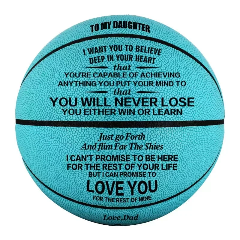 Engraved Basketball Gifts for Daughter with To My Daughter Words Basketabll Standard Size 7 PU Leather Training Ball for Chrisma - Image 6