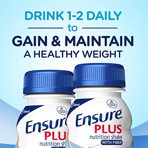 Ensure Plus Liquid Nutrition Shake with Fiber, 16 Grams of Protein, , Vanilla, 8 Fl Oz Bottle (Pack of 24) - Image 3