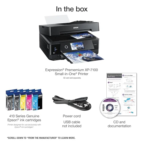 Epson Expression Premium XP-7100 Wireless Color Photo Printer with ADF, Scanner and Copier, Black, Small - Image 6