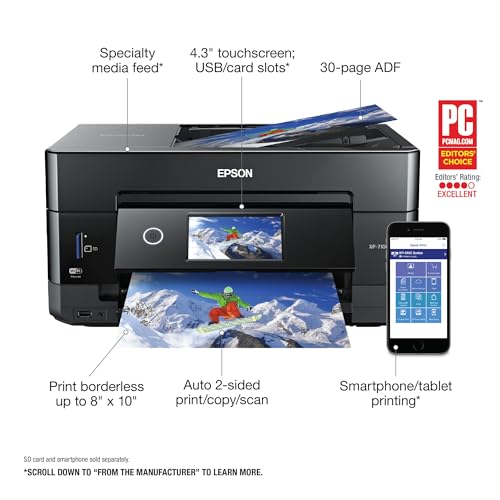 Epson Expression Premium XP-7100 Wireless Color Photo Printer with ADF, Scanner and Copier, Black, Small - Image 8