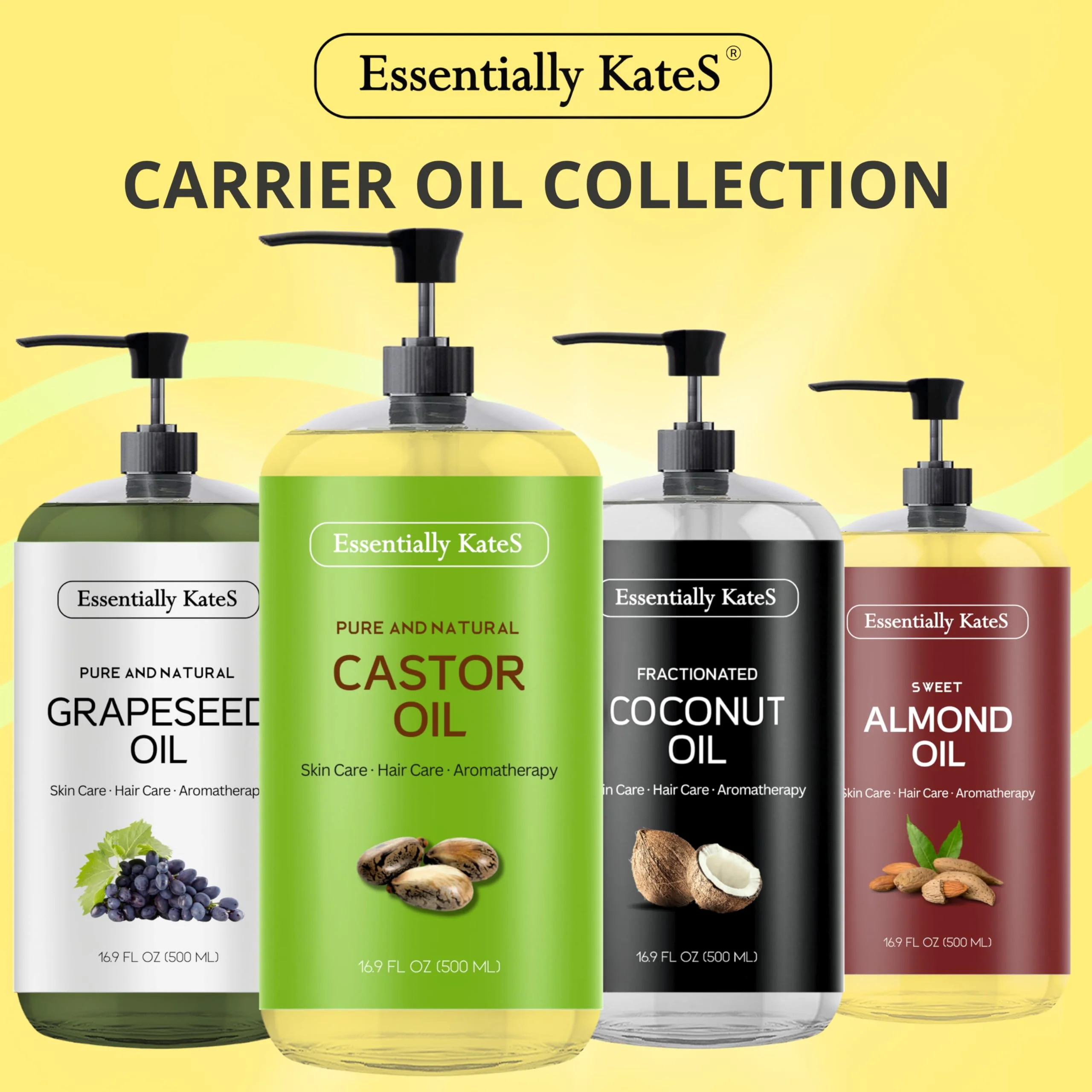 Essentially KateS Castor Oil 16.9 Fl Oz - 100% Pure and Natural, Cold Pressed, and Hexane-Free. Enhance your healthy hair growth, scalp and lashes. - Image 3