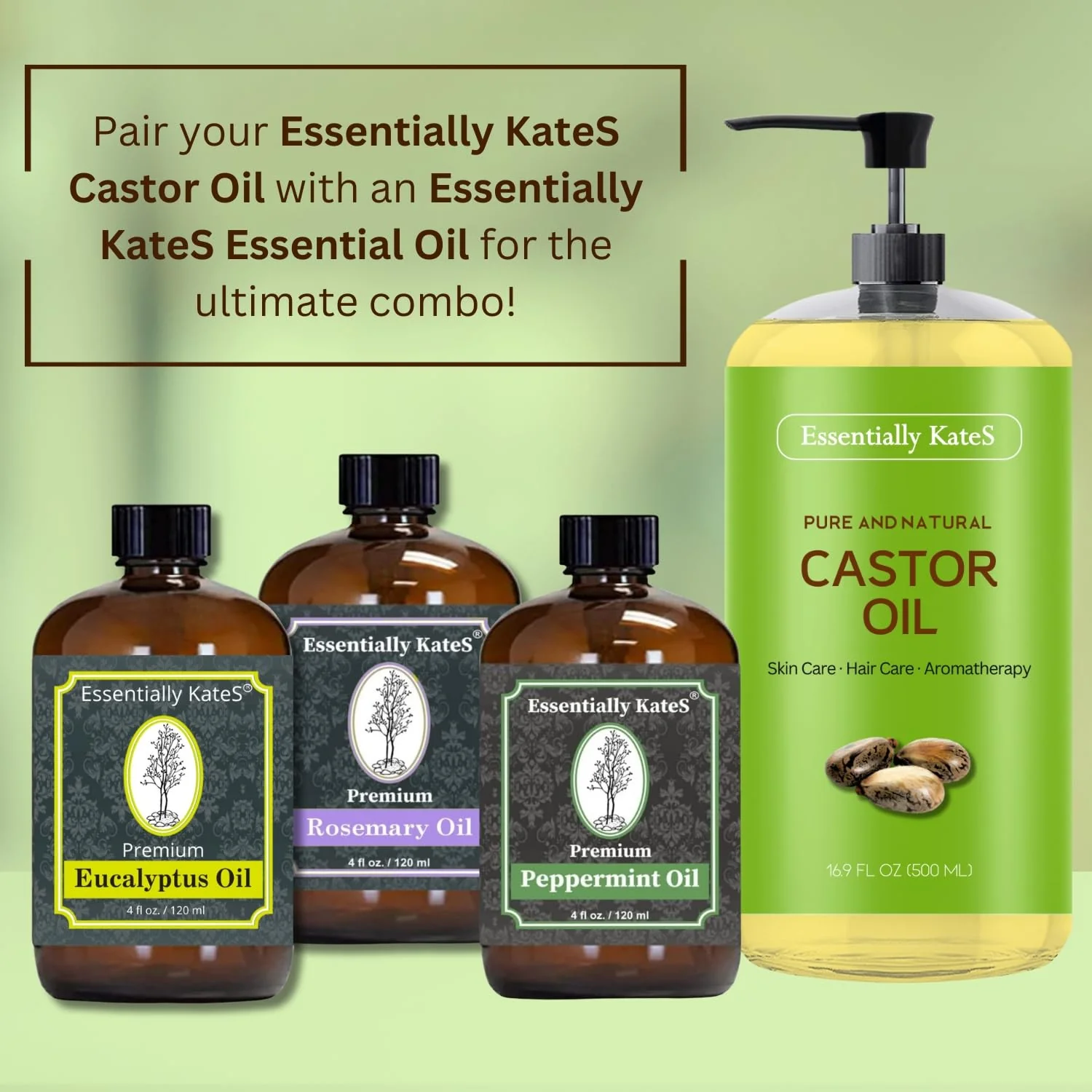 Essentially KateS Castor Oil 16.9 Fl Oz - 100% Pure and Natural, Cold Pressed, and Hexane-Free. Enhance your healthy hair growth, scalp and lashes. - Image 4