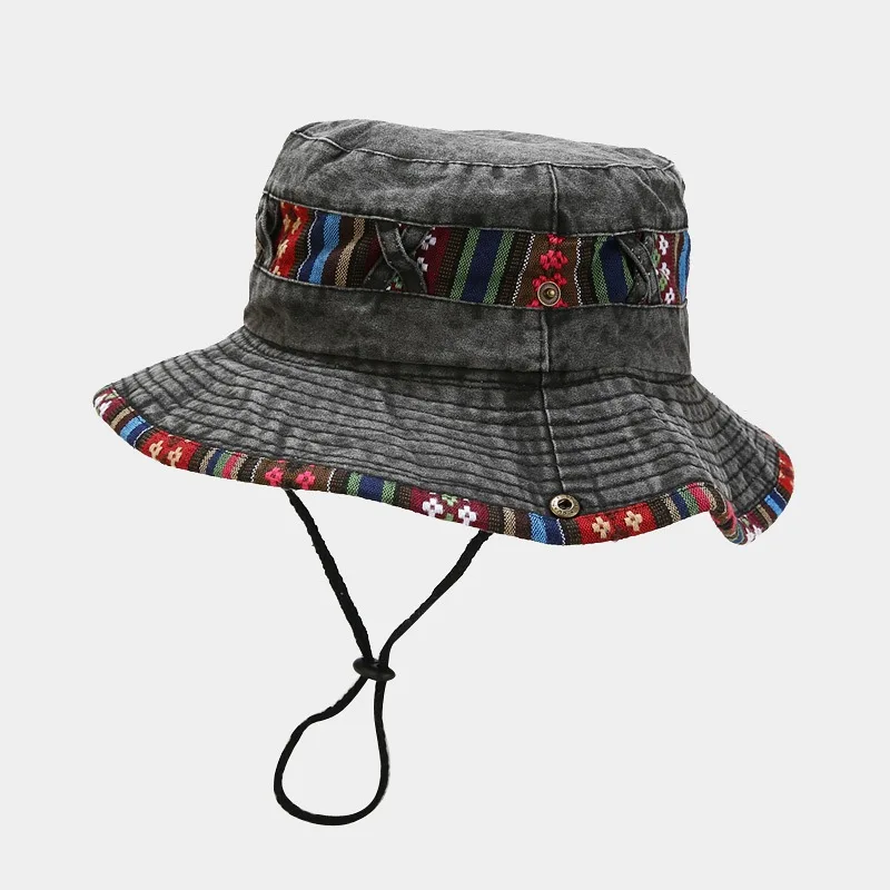 Ethnic Style Retro Drawstring Fisherman's Hat Female Summer Outdoor Sunscreen Shading Mountaineering Hat Male Western Cowboy Hat - Image 18