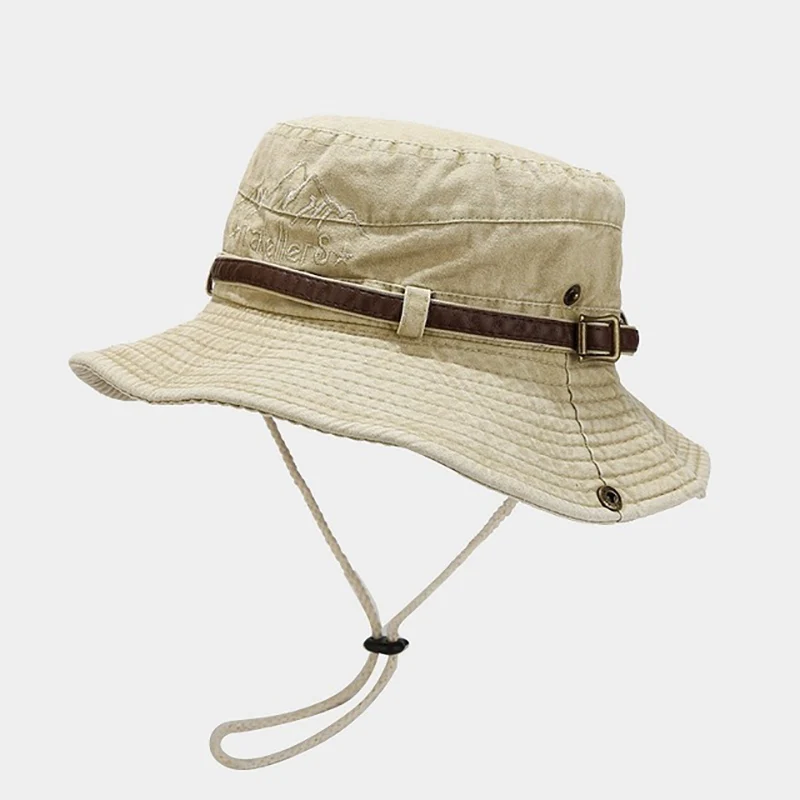Ethnic Style Retro Drawstring Fisherman's Hat Female Summer Outdoor Sunscreen Shading Mountaineering Hat Male Western Cowboy Hat - Image 4