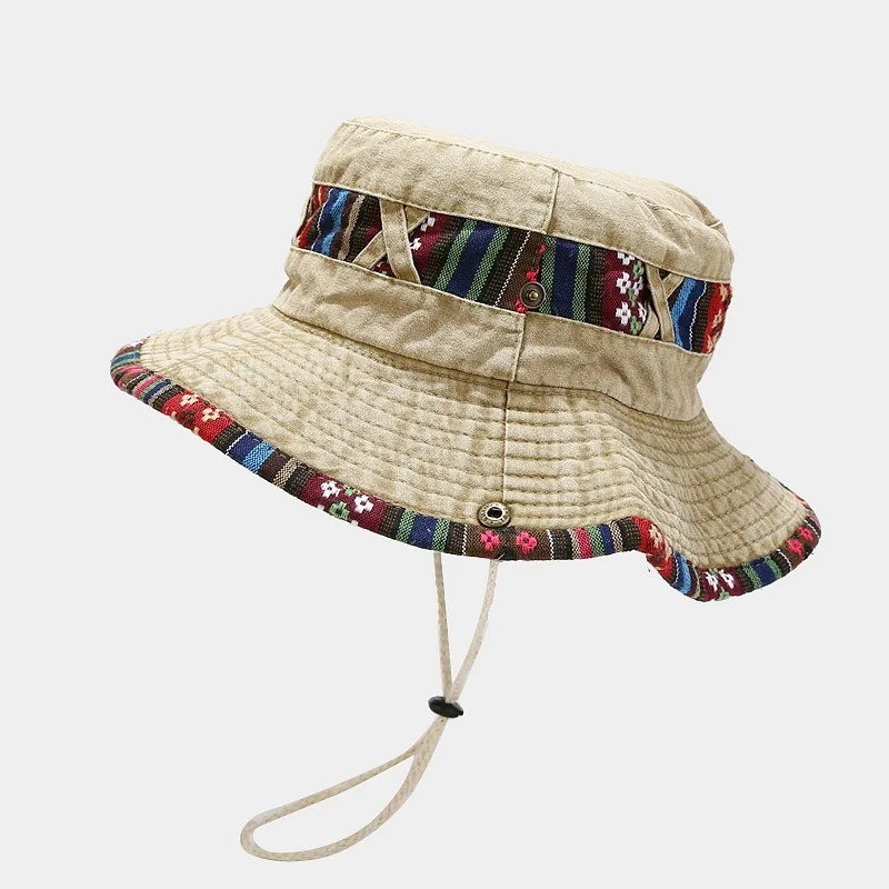 Ethnic Style Retro Drawstring Fisherman's Hat Female Summer Outdoor Sunscreen Shading Mountaineering Hat Male Western Cowboy Hat - Image 6