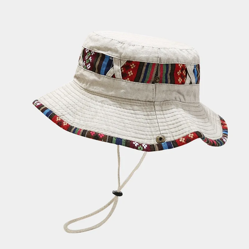 Ethnic Style Retro Drawstring Fisherman's Hat Female Summer Outdoor Sunscreen Shading Mountaineering Hat Male Western Cowboy Hat - Image 7