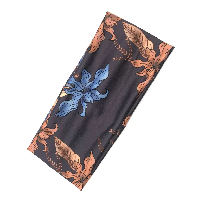 Europe and the United States cross-border popular elastic colorful butterfly printed wide-brimmed headband sports yoga headband - Image 10