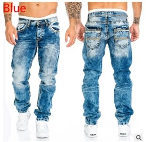 European and American 2024 New Fashion Jeans for Men, Casual Straight-leg Hip-hop Denim Trousers with Visible Stitching. S-5XL - Image 7