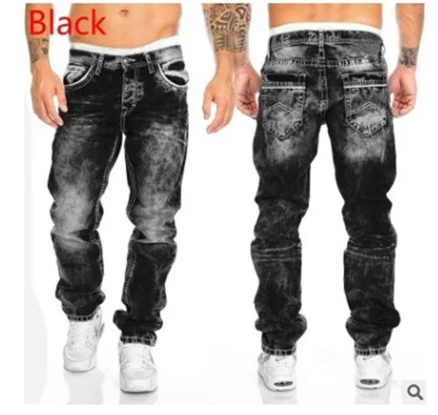 European and American 2024 New Fashion Jeans for Men, Casual Straight-leg Hip-hop Denim Trousers with Visible Stitching. S-5XL - Image 8