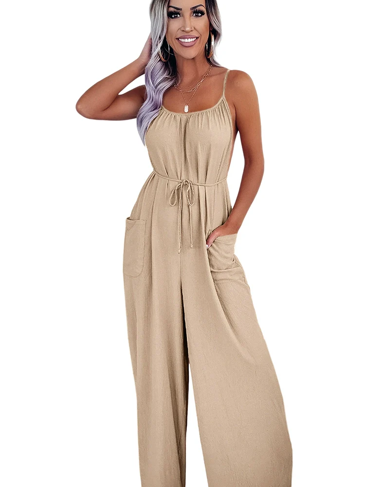 European and American Sexy Cold-Shoulder Sleeveless Jumpsuit Trousers Sling - Image 5