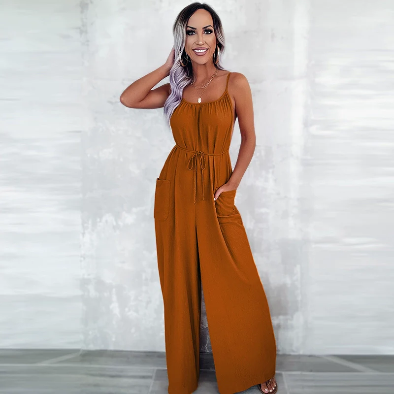 European and American Sexy Cold-Shoulder Sleeveless Jumpsuit Trousers Sling - Image 7