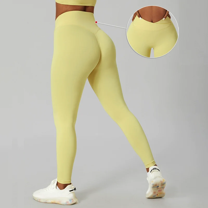 European and American-Style Hip-Lifting Cross-Waist Quick-Dry Fitness Pants - Image 2