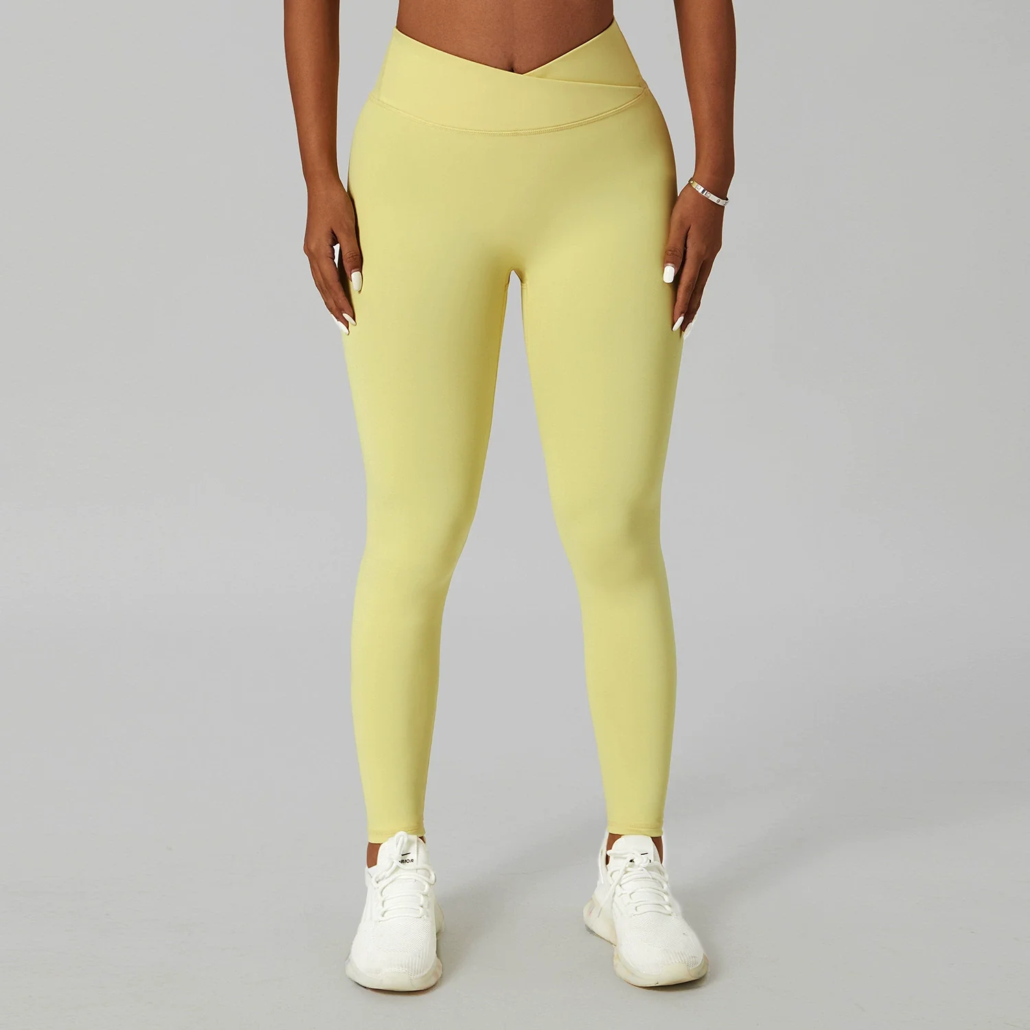 European and American-Style Hip-Lifting Cross-Waist Quick-Dry Fitness Pants - Image 7