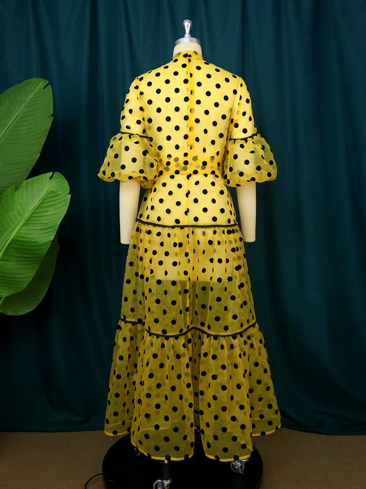 European and American-Style plus Size Polka Dot Long Dress - Image 4