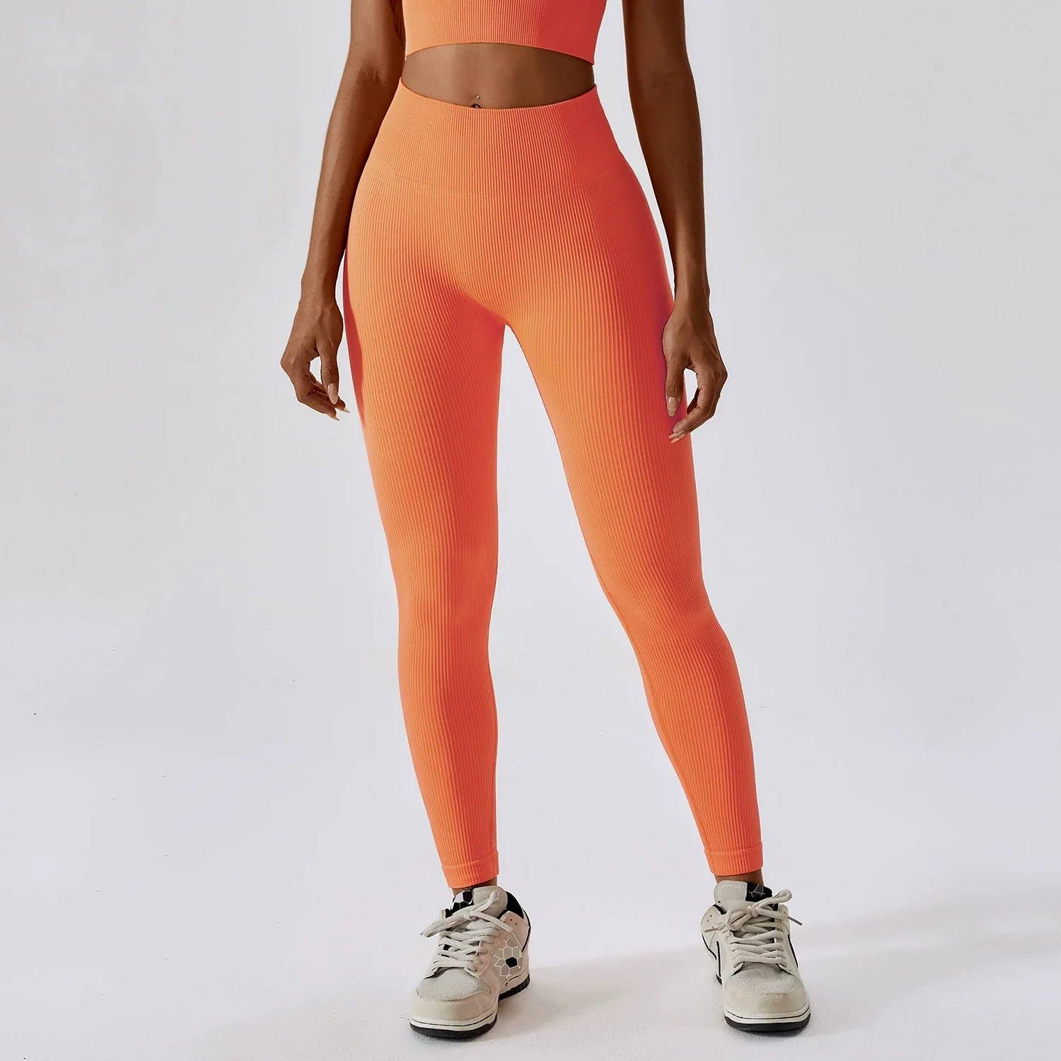 European and American Thread High Waist Tight Yoga Pants Peach Buttock Lifting Fitness Pants Quick-Drying Outer Wear Running Sports Pants Capri - Image 6