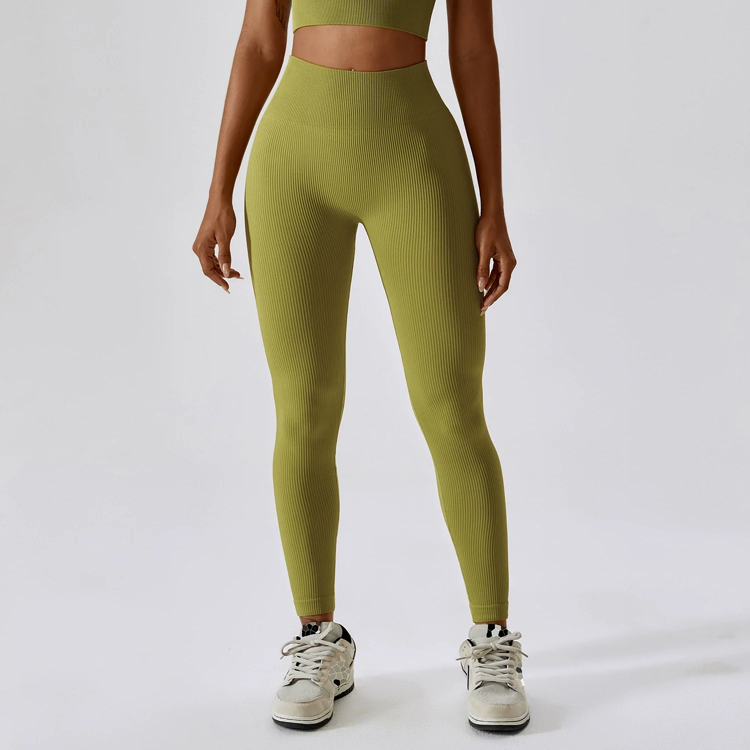 European and American Thread High Waist Tight Yoga Pants Peach Buttock Lifting Fitness Pants Quick-Drying Outer Wear Running Sports Pants Capri - Image 9