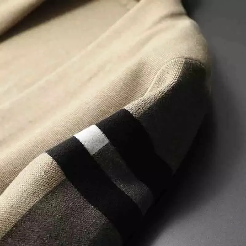 European high-end brand cardigan sweater men's spring and autumn new trend casual Plaid shawl high-quality knitted coat men's - Image 6