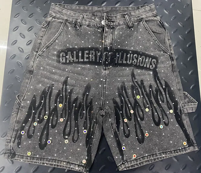 European ripped denim jeans 2025 summer new high-waist slim and heavy industry loose slimming five-point jeans - Image 6