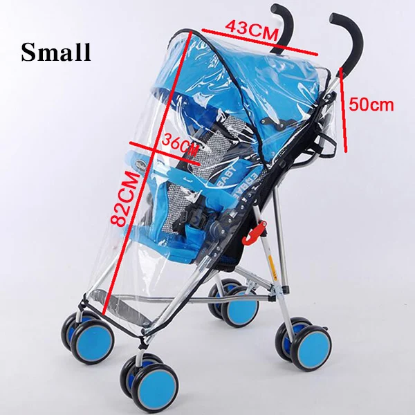 EVA Baby Stroller Accessories Waterproof Rain Cover Transparent Wind Dust Shield Zipper Open For Pushchairs Raincoat - Image 4