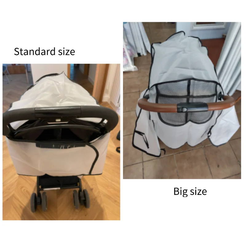 EVA Baby Stroller Accessories Waterproof Rain Cover Transparent Wind Dust Shield Zipper Open For Pushchairs Raincoat - Image 9