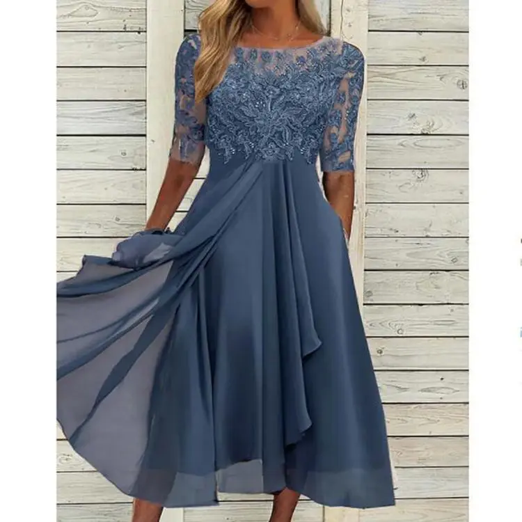 Evening Dress Vestidos Dresses 2025 Woman Elegant Temperament Gentle SlimI Irregular Solid Color Fashion Banquet Chiffon French - Image 12
