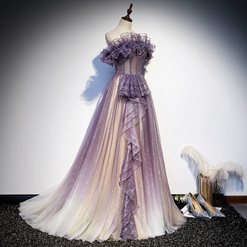Evening Dress Women 2024 New Autumn And Winter Temperament Banquet Host Fairy Celebrity Slim Dress Wedding Bridesmaid prom dress - Image 3
