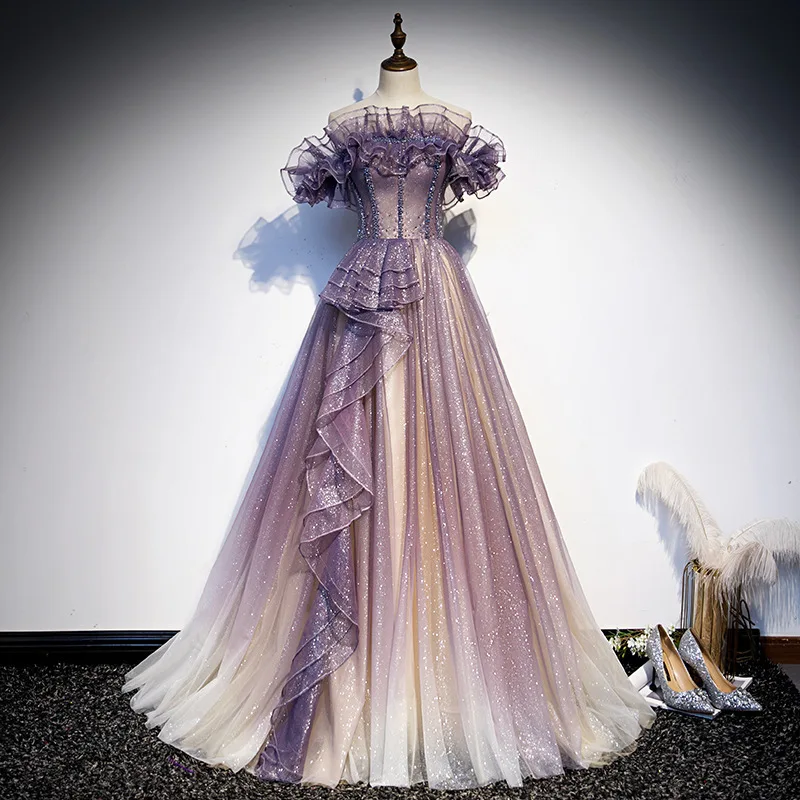 Evening Dress Women 2024 New Autumn And Winter Temperament Banquet Host Fairy Celebrity Slim Dress Wedding Bridesmaid prom dress - Image 7