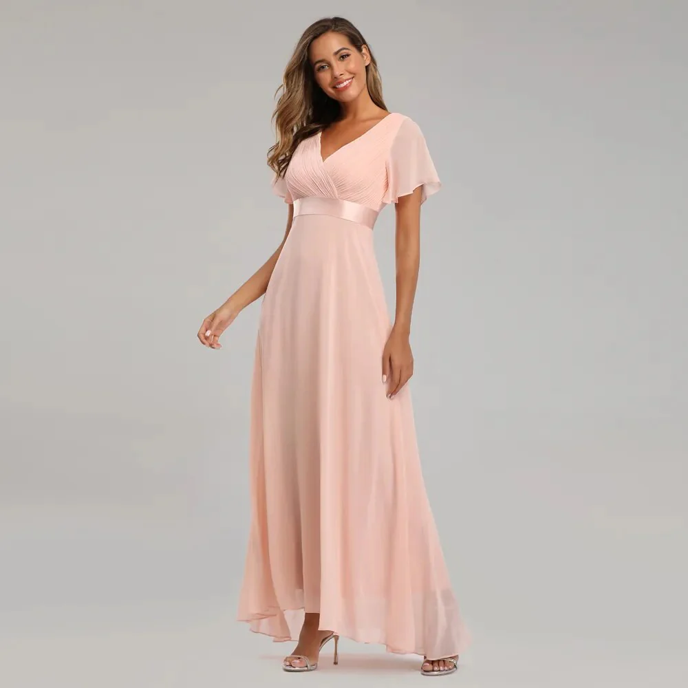 Evening Dresses XUCTHHC Elegant V-Neck Ruffles Chiffon Formal Evening Gown Robe Vestidos De Fiesta Dress for Wedding Party - Image 9