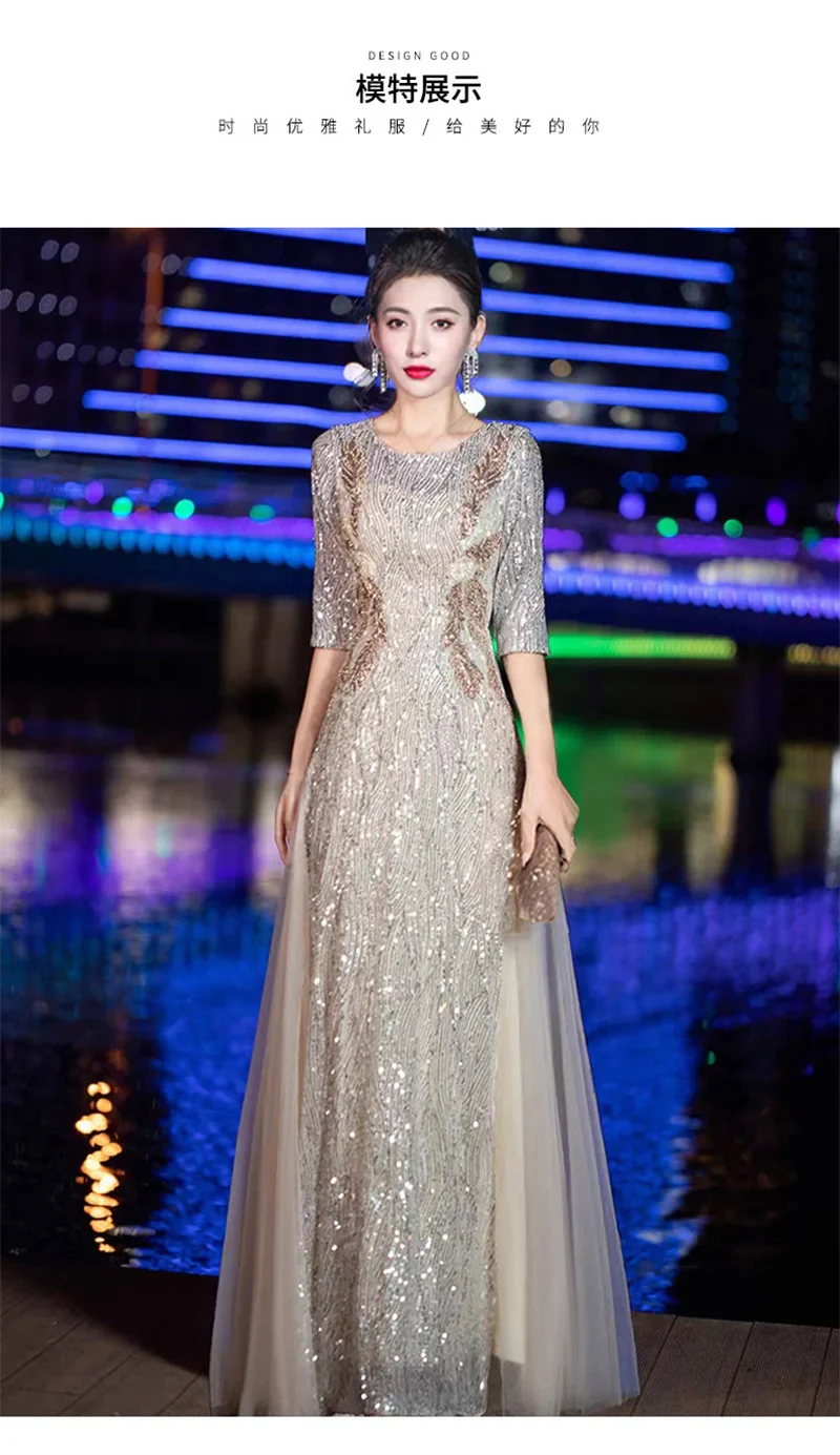 Evening Gown High-end Banquet Niche Light Luxury Host Steel Companion Conductor Choir Performance Costume Women's Long Dress WLF - Image 17