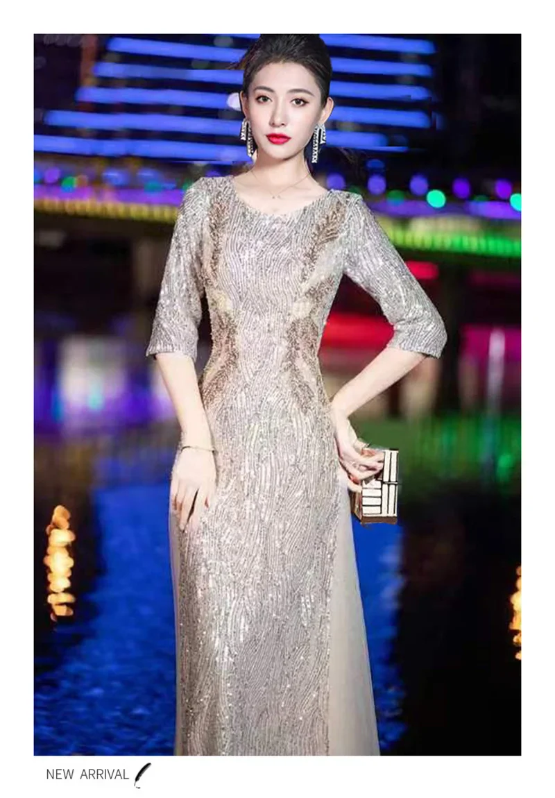 Evening Gown High-end Banquet Niche Light Luxury Host Steel Companion Conductor Choir Performance Costume Women's Long Dress WLF - Image 18