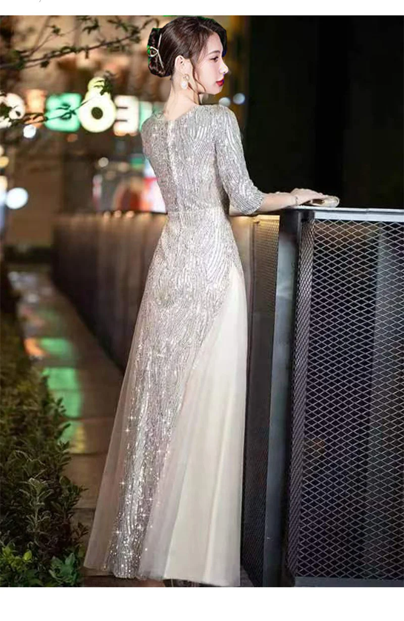 Evening Gown High-end Banquet Niche Light Luxury Host Steel Companion Conductor Choir Performance Costume Women's Long Dress WLF - Image 22