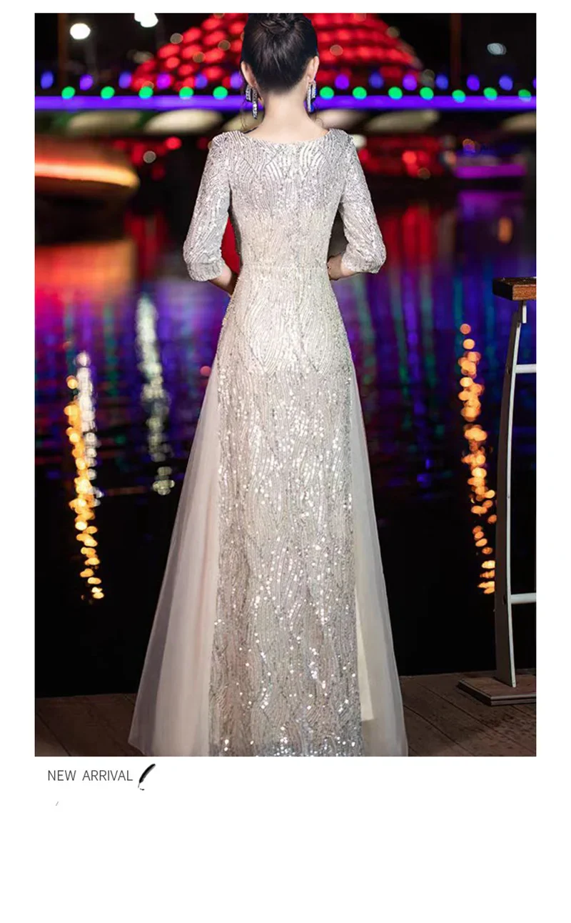 Evening Gown High-end Banquet Niche Light Luxury Host Steel Companion Conductor Choir Performance Costume Women's Long Dress WLF - Image 23