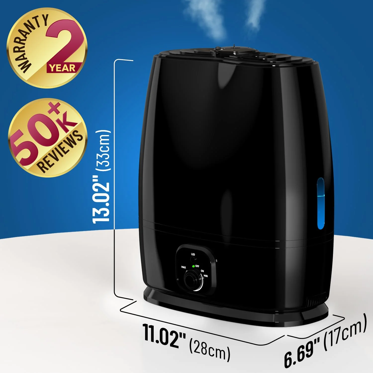 Everlasting Comfort Air Humidifiers for Bedroom - 50-Hour Continuous Use - Relieve Allergies, Sinuses, Congestion, Dry Skin - Ultrasonic Cool Mist Humidifiers for Home - Large Air Humidifier for Room - Image 5