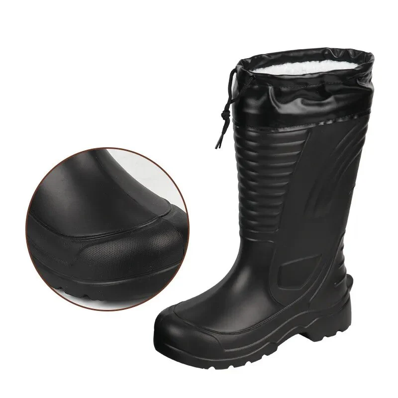 EXCARGO Shoes Men Winter Long Waterproof Snow Boots Rubber Rianboots Plus Velvet Warm EVA Rain Boots Lightweight Non-slip Shoes - Image 2