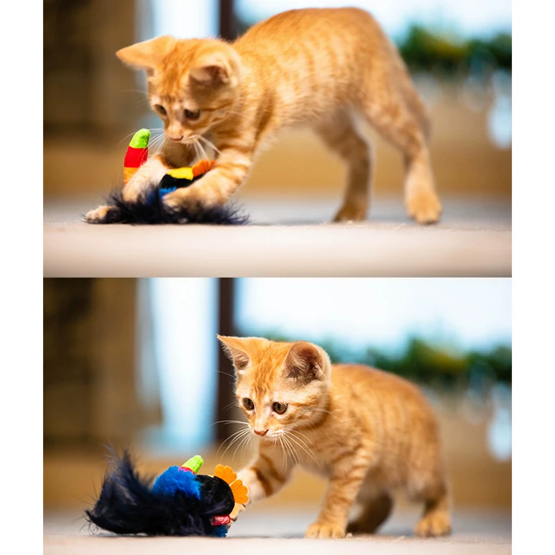 Expensive for Gigwi Cat Toy Artificial Bird Mouse Sound Relieving Stuffy Cat Self-Hi Handy Gadget Stuffed Cat Teaser - Image 4