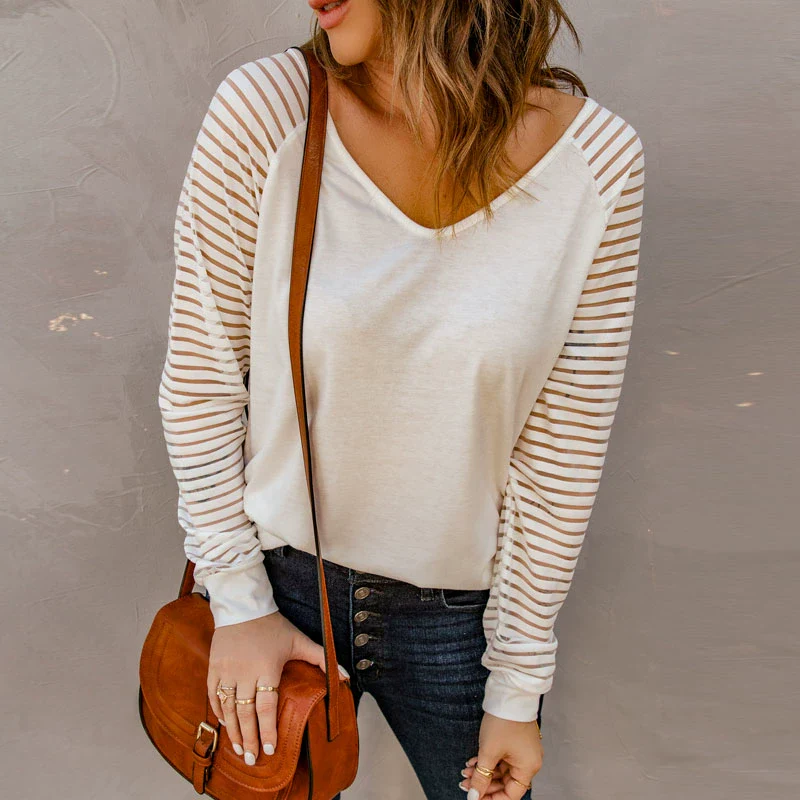 Fall and Winter Cut Out Simple European and American Style Fashion Long Sleeve Top - Image 10